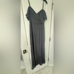 Davids bridal gray chiffon dress